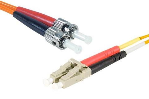 LC-UPC/ST-UPC duplex HD multi OM1 62,5/125 Fiber patch cable orange - 1 m