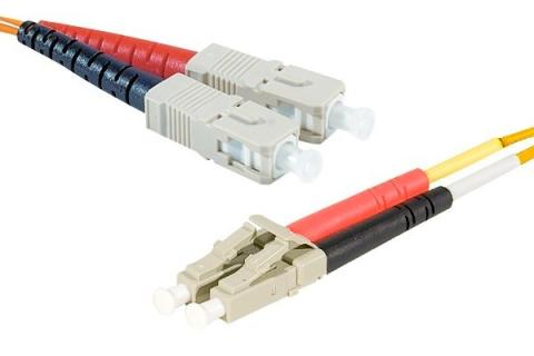 LC-UPC/ST-UPC duplex HD multi OM2 50/125 Fiber patch cable orange - 1 m