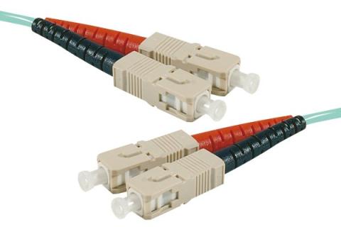 SC-UPC/SC-UPC duplex HD multi OM3 50/125 Fiber patch cable aqua blue - 3 m