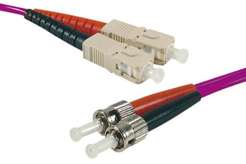 ST-UPC/SC-UPC duplex HD multi OM4 50/125 Fiber patch cable erika - 1 m