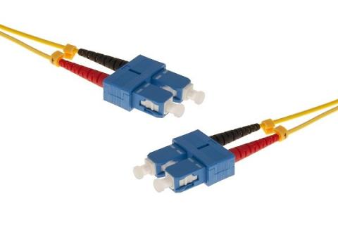 SC-UPC/SC-UPC duplex HD single OS2 9/125 Fiber patch cable yellow - 15 m