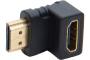 HDMI male/ female adapter angled 90° gold Model A