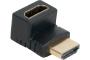 HDMI male/ female adapter angled 90° gold Model B