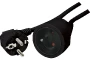 French Extension cord 2 outlets + GND Black- 3 m