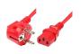 AC Power cord 2 P + GND Red- 1.80 m