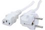 PC Power cord CEE7 to C13 White- 0.60 m